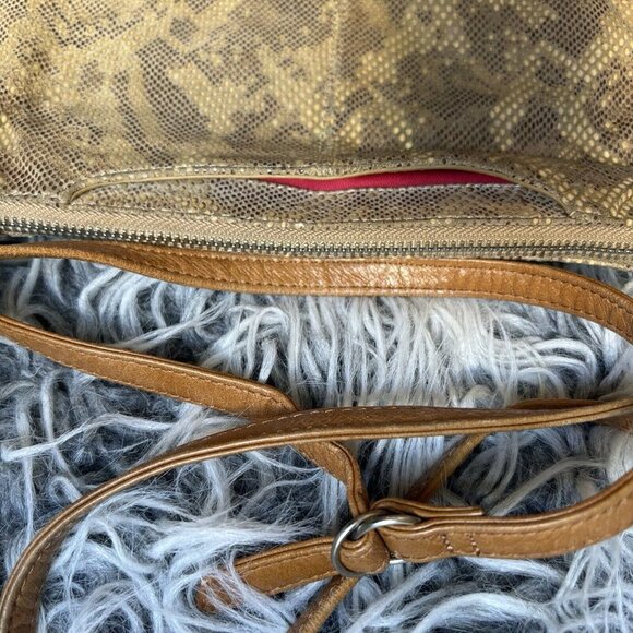 Hobo Python Mara Autumn Brown Snakeskin Leather Purse Shoulder Bag Crossbody - Picture 6 of 8